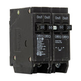 Eaton BR 1- 50 Amp 2-Pole and 2-20 Amp 1 Pole BQC (Common Trip) Quad Circuit Breaker
