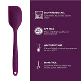Premium Silicone BPA-Free, Spatula with Stainless Steel Core 500F Heat-Resistant, Non-Stick, Dishwasher Safe, Purple
