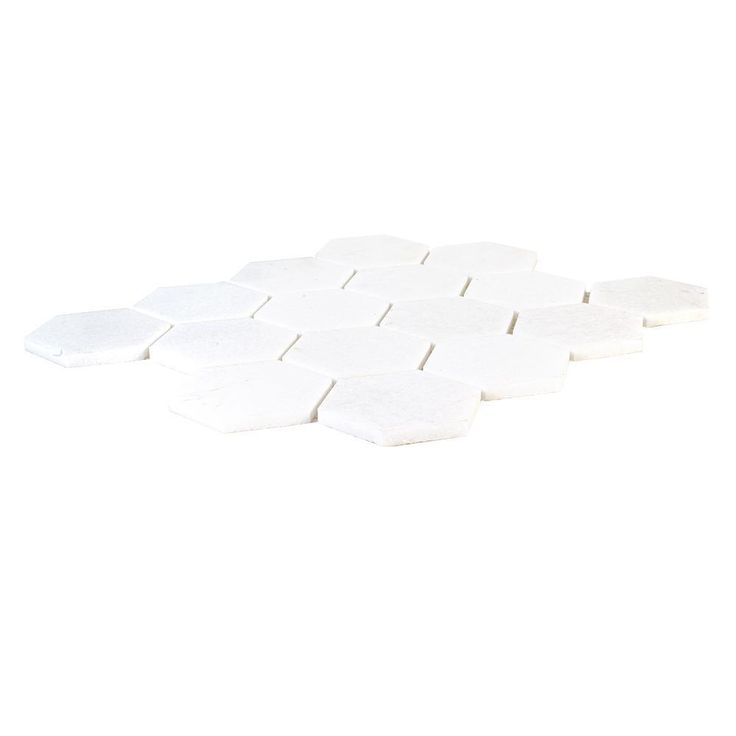 Jeffrey Court Dream Hex White 10.875 in. x 9.5 in. x 8 mm Honed Natural Stone Mosaic Floor and Wall Tile