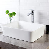 LORDEAR 19 in. x 15 in. Modern Bathroom Rectangle Above in White Porcelain Ceramic Vessel Vanity Sink Art Basin