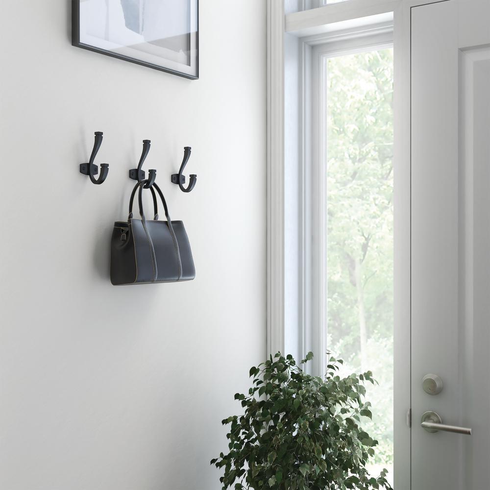 Warm Industrial 5 in. Matte Black Coat Hook - Super Arbor