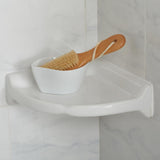 Restore 8.5 in. W Ceramic Wall Mounted Corner Shower Shelf Tile in White - Super Arbor