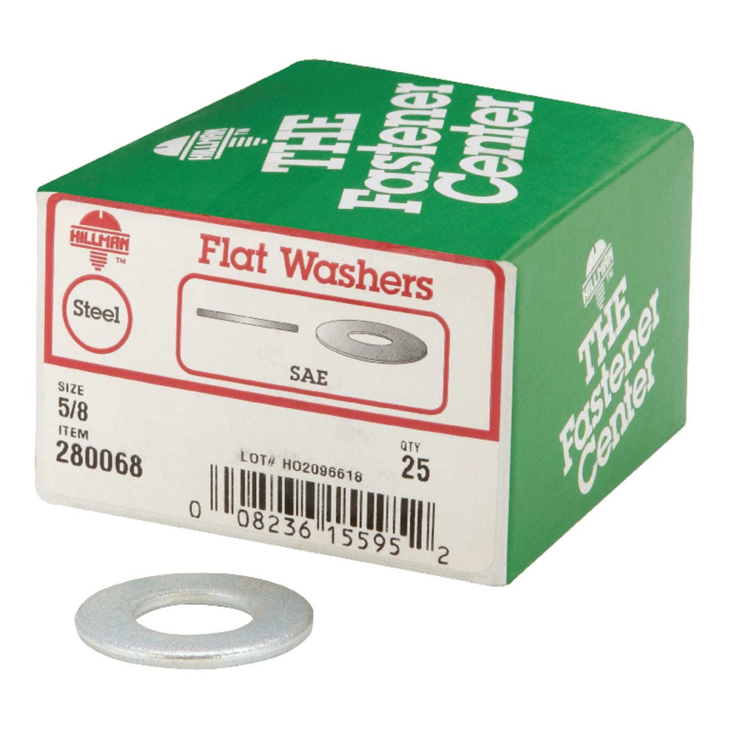 Hillman Zinc-Plated Steel 5/8 in. SAE Flat Washer, 25-Pack