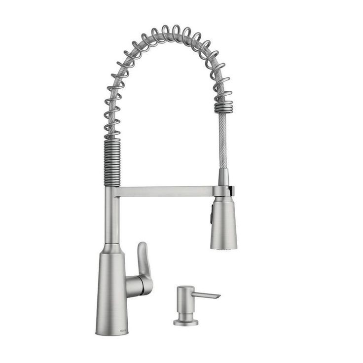 Moen Edwyn Spot Resist Stainless 1-Handle Deck-Mount Pull-Down Handle Kitchen Faucet (Deck Plate Included)