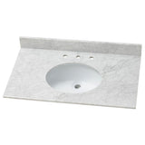 31 in. x 22 in. Stone Effects Vanity Top in Cascade with White Sink - Super Arbor
