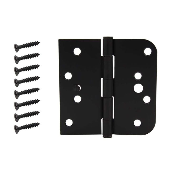 4 in. Oil Rubbed Bronze Half Square Corner and Half 5/8 in. Radius Security Door Hinge