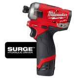 Milwaukee M12 FUEL SURGE 12V Lithium-Ion Brushless Cordless 1/4 in. Hex Impact Driver Compact Kit with M12 Multi-Tool