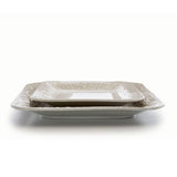 Ivory Lotus 16-Piece Traditional White Stoneware Dinnerware Set (Service for 4)