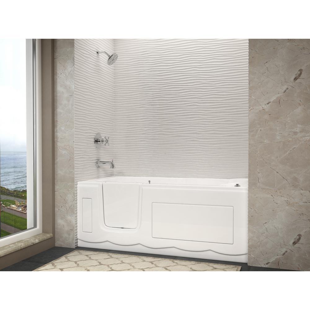 Nova Heated Step-In 5 ft. Walk-In Whirlpool Bathtub in White with Chrome Trim - Super Arbor