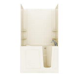 Rampart 3.9 ft. Walk-in Whirlpool and Air Bathtub with 4 in. Tile Easy Up Adhesive Wall Surround in White - Super Arbor