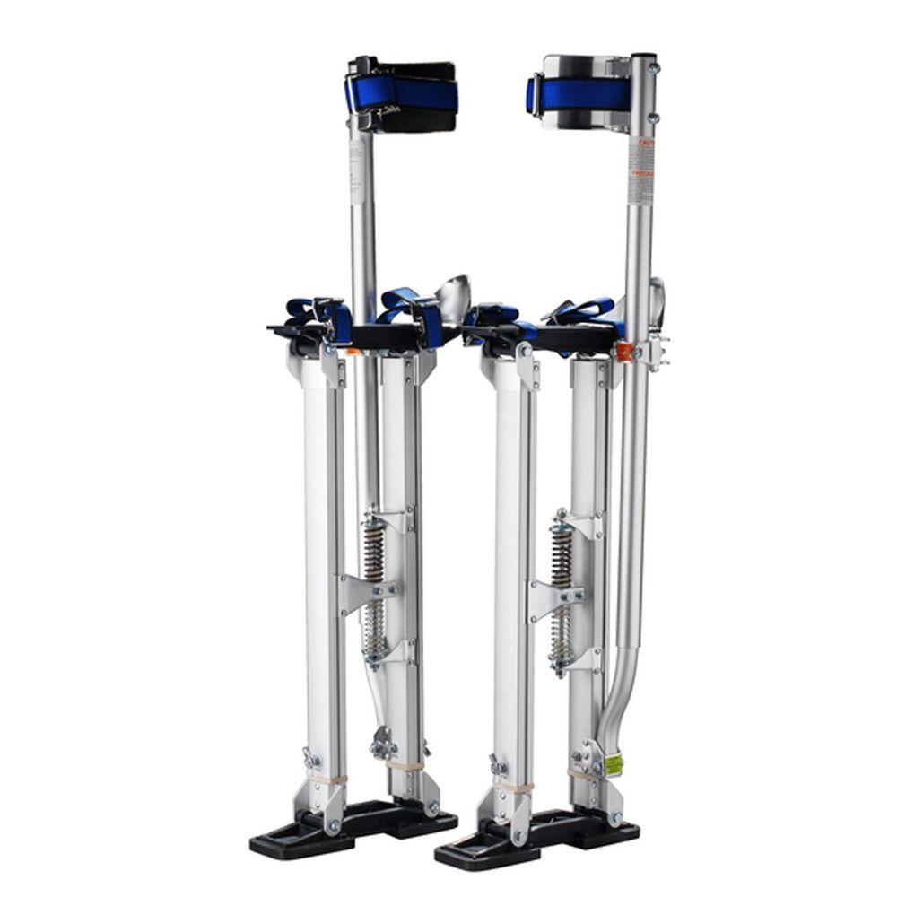 24 in. to 40 in. Adjustable Height Drywall Stilts in Silver - Super Arbor
