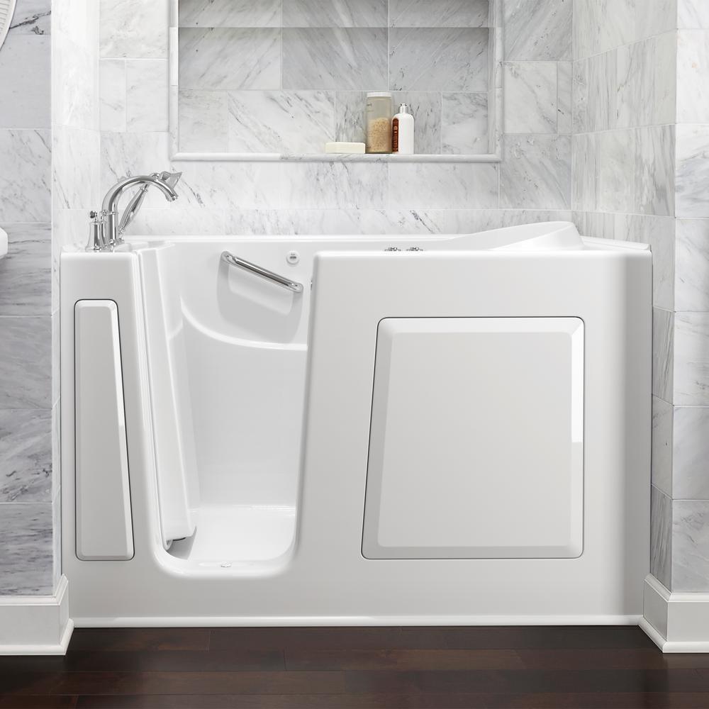 Whirlpool & Air Bath 30 in. x 60 in. Left-Hand Walk-In Bath with Roman Tub Filler and Cadet 3 FloWise Tall Height Toilet - Super Arbor