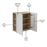 Shaker Ready To Assemble 30 in. W x 30 in. H x 12 in. D Plywood Wall Kitchen Cabinet in Denver White Painted Finish