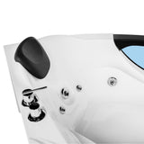 59 in. Left Drain Corner Alcove Whirlpool Bathtub in White - Super Arbor