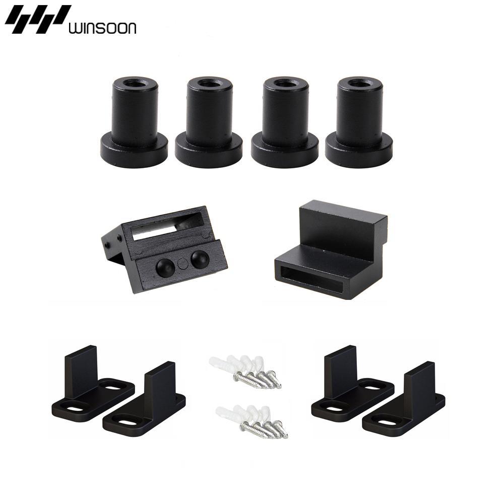 6.6 ft./79 in. Black Bypass Sliding Barn Hardware Track Kit for Double Wood Doors with Non-Routed Door Guide - Super Arbor