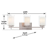 Parsons Studio 3-Light Brushed Nickel Bath Light