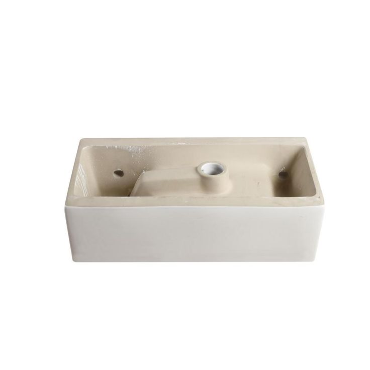 Elanti Wall-Mounted Left-Facing Rectangle Bathroom Sink in White