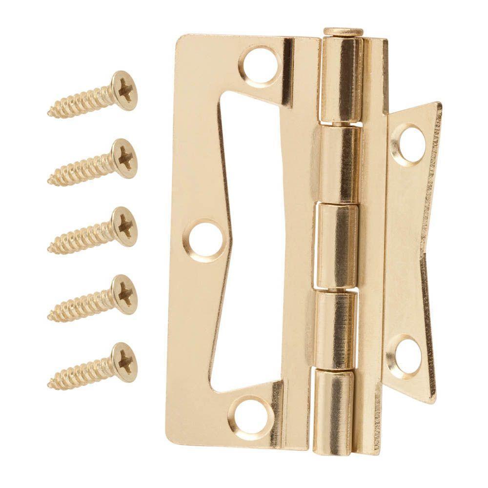 2-1/2 in. Satin Nickel Non-Mortise Hinges (2-Pack) - Super Arbor
