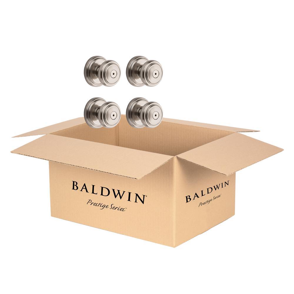 Prestige Alcott Satin Nickel Bed/Bath Door Knob (4-Pack) - Super Arbor
