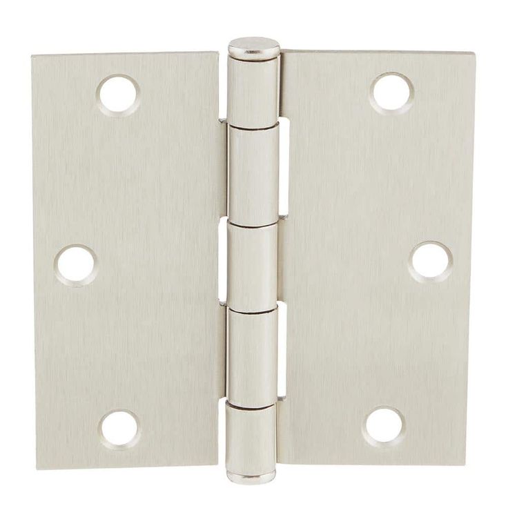 3-1/2 in. Square Corner Satin Nickel Door Hinge Value Pack (48-Pack)