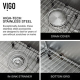 Oxford Stainless Steel 33 in. Double Bowl Flat Farmhouse Apron-Front Workstation Kitchen Sink with Accessories