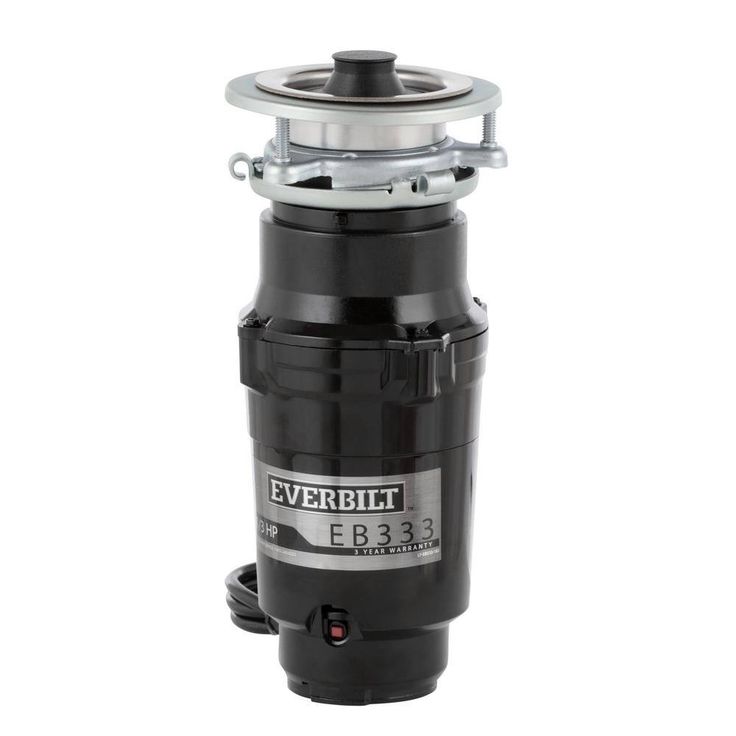 Everbilt 1/3 HP Continuous Feed Garbage Disposal with Stainless Steel Sink Flange and Attached Power Cord