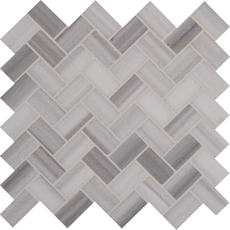 MSI Bergamo Herringbone 12 in. x 12 in. x 10 mm Polished Marble Mesh-Mounted Mosaic Tile (10 sq. ft. / case)