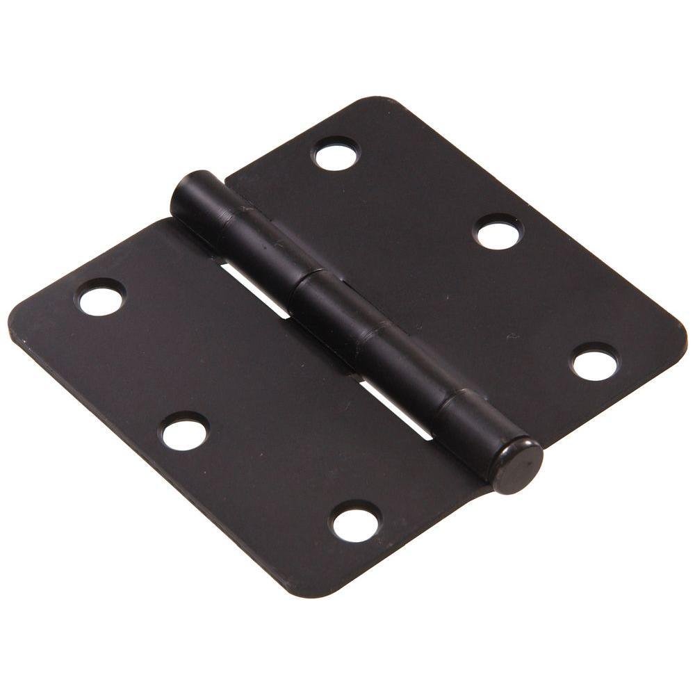 3-1/2 in. White Residential Door Hinge with 5/8 in. Round Corner Removable Pin Full Mortise (9-Pack) - Super Arbor