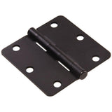 3-1/2 in. White Residential Door Hinge with 5/8 in. Round Corner Removable Pin Full Mortise (9-Pack) - Super Arbor
