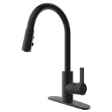 Single-Handle Pull-Down Sprayer Kitchen Faucet in Chrome - Super Arbor