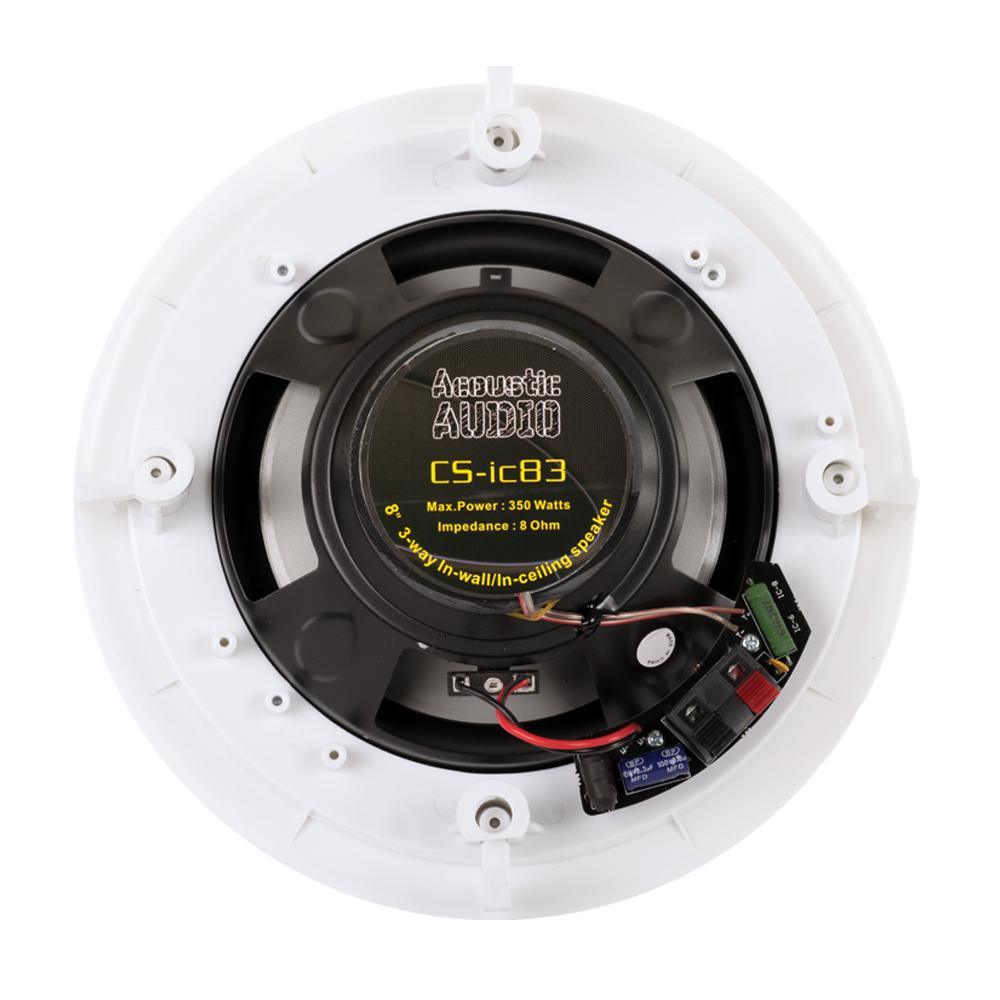 In-Ceiling 8 in. Speaker Pair 3 Way Home Theater Speakers - Super Arbor