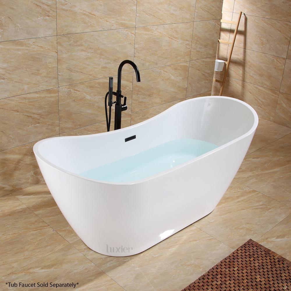 70 in. Luxury Acrylic Flatbottom Soaking Bathtub Spa in White with Oil Rubbed Bronze Trim - Super Arbor