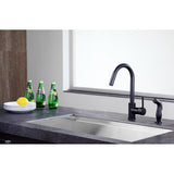 Farnese Single-Handle Standard Kitchen Faucet with Side Sprayer in Oil Rubbed Bronze - Super Arbor