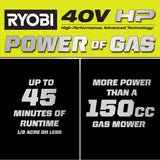 RYOBI 20 in. 40-Volt HP Brushless Cordless Push Lawn Mower with Two 6.0Ah Batteries and Charger