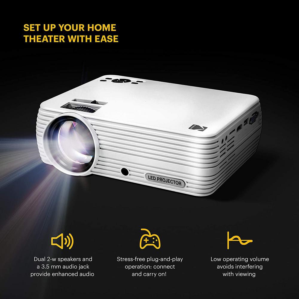 FLIK X7 1280 x 720 LCD Home Theater Projector System with 100 Lumens -Tripod and Case Included -Projects Up to 150 in. - Super Arbor