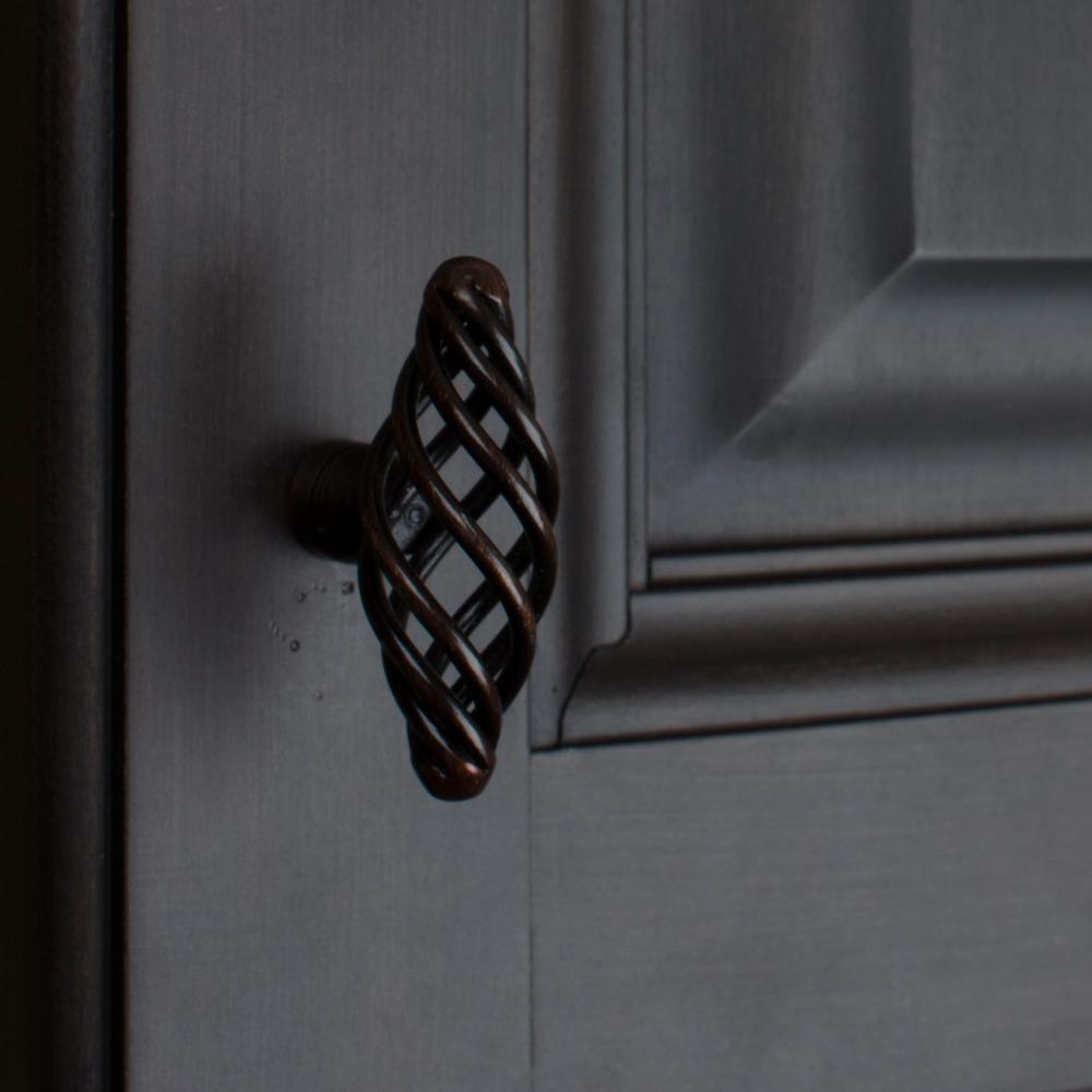 2 in. Long Rustic Bronze Oval Birdcage Cabinet Knobs (10-Pack) - Super Arbor