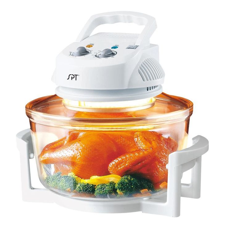 1300 W White Countertop Convection Oven with Built-in Timer and Extender Ring