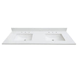 61 in. W x 22 in. D x 0.75 in. H Quartz Vanity Top in Carrara White with White Basin