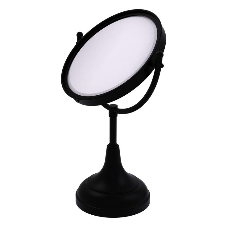 Allied Brass 8-in x 15-in Matte Gray Double-Sided Magnifying Countertop Vanity Mirror