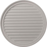 30 in. x 30 in. Round Primed Polyurethane Paintable Gable Louver Vent - Super Arbor