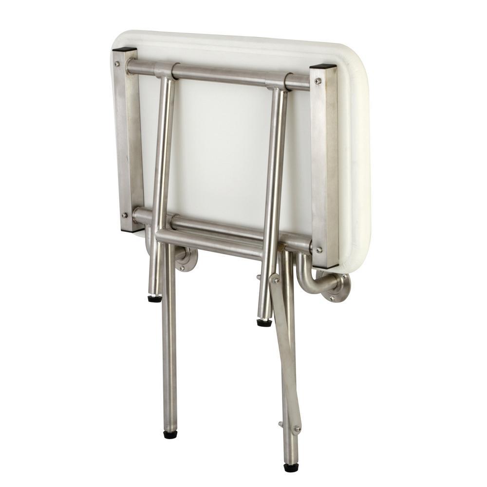 Adascape 22 in. x 16 in. WallMounted Fold Down Shower Seat in Brushed Stainless Steel ADA Compliant - Super Arbor