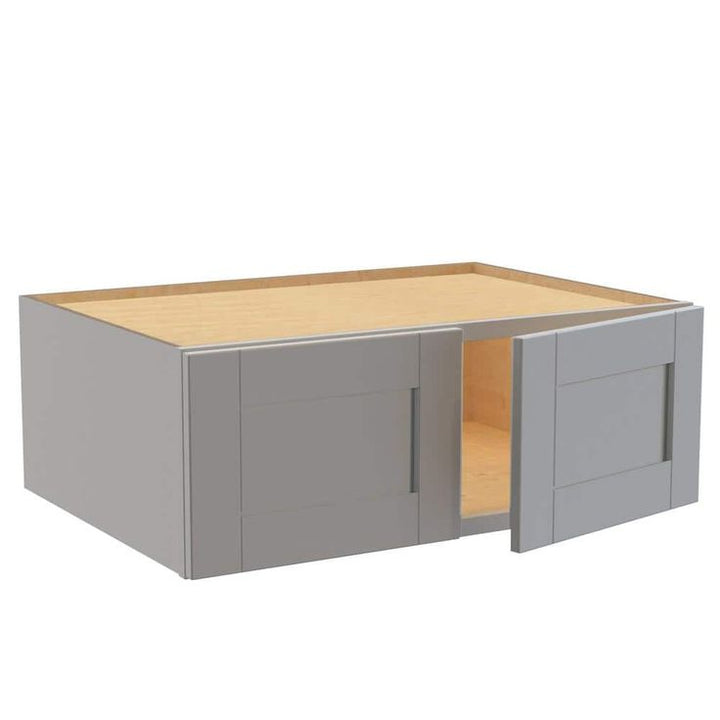 Home Decorators Collection Washington Veiled Gray Plywood Shaker Assembled Wall Kitchen Cabinet Soft Close 33 in. W 24 D in. 12 in. H