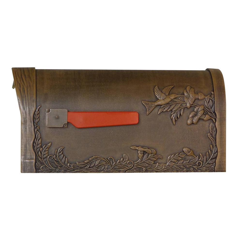 Hummingbird Copper Post Mount Mailbox - Super Arbor