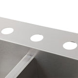 Vault Dual Mount Stainless Steel 33 in. 4-Hole Double Bowl Kitchen Sink with Basin Rack - Super Arbor