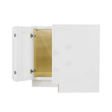 Lancaster Shaker Assembled 36 in. x 34.5 in. x 24 in. Base Lazy Susan Cabinet in White - Super Arbor