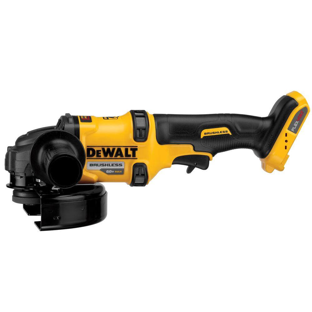 FLEXVOLT 60-Volt MAX Lithium-Ion Cordless Brushless 4-1/2 in. Angle Grinder with Batteries and Bonus Reciprocating Saw - Super Arbor