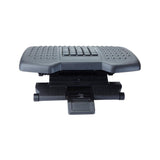 Black Adjustable Height Ergonomic Foot Rest with Massage Rollers - Super Arbor