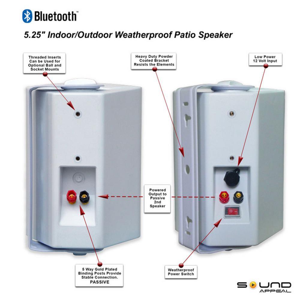 Bluetooth 6.50 in. Indoor/Outdoor Weatherproof Patio Speakers Wireless Outdoor Speakers, Beige - Super Arbor