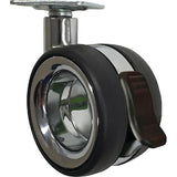 3 in. Vacant Twin Wheel Caster with Brake 121 lbs. Load Capacity