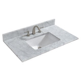 Sudbury 37 in. W x 22 in. D Single Basin Carrara Marble Vanity Top in Carrara White with White Vitreous China Basin - Super Arbor
